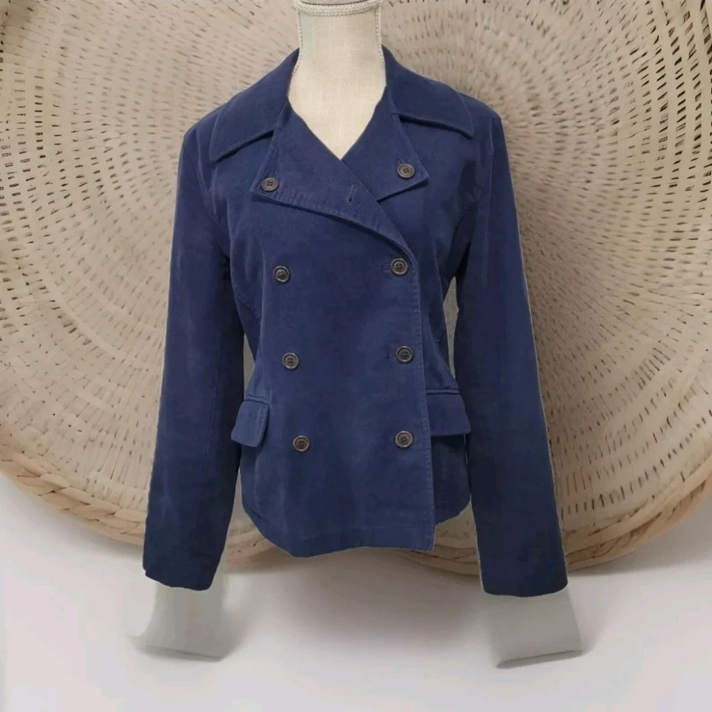 J.Crew Vintage Double Breasted Peacoat Navy Blue Size 12 Sailor Military Preppy